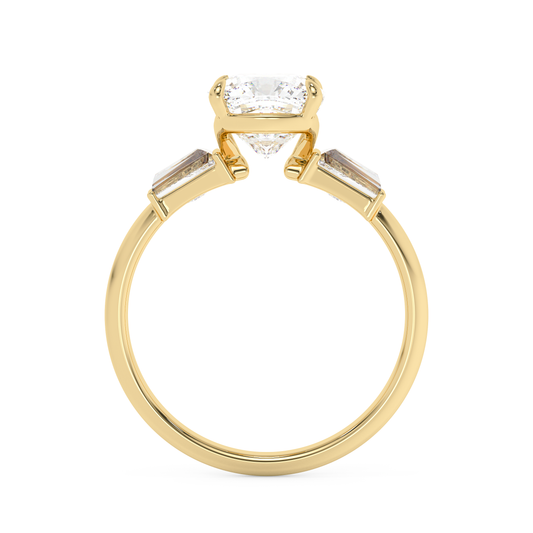 Emerald Solitaire Lab Grown Diamond Engagement Ring
