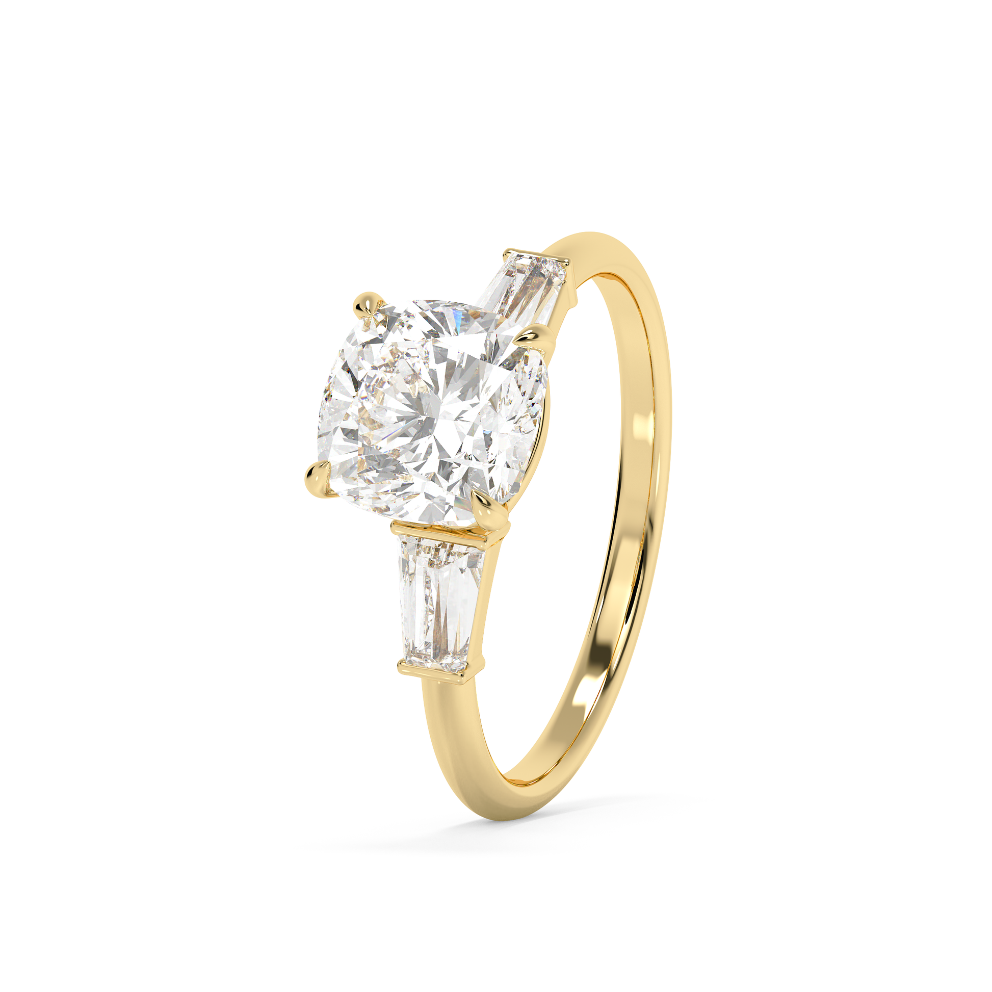 Emerald Solitaire Lab Grown Diamond Engagement Ring