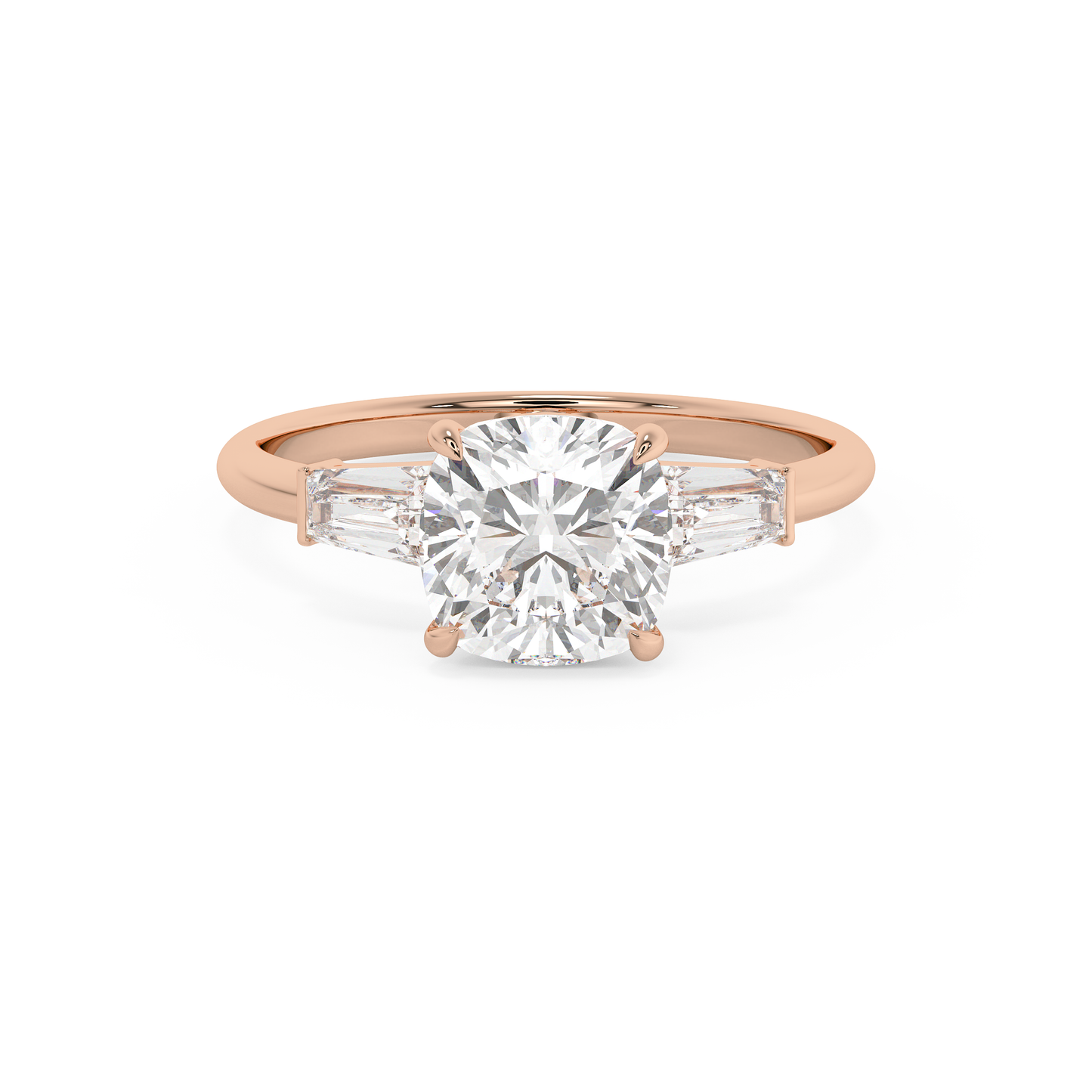Emerald Solitaire Lab Grown Diamond Engagement Ring