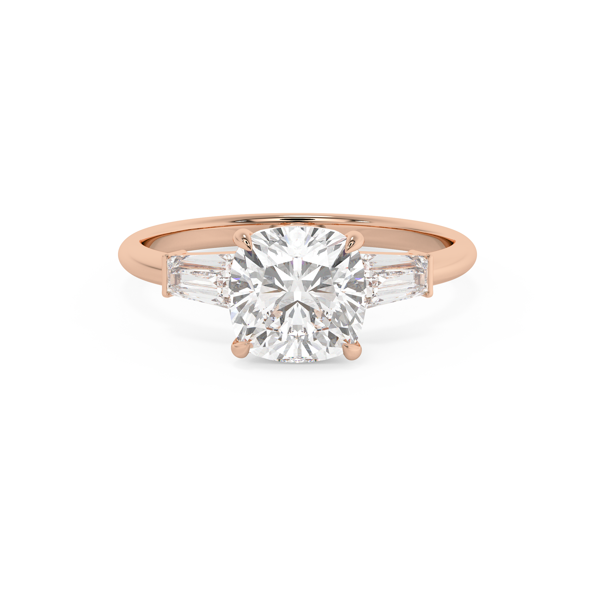 Emerald Solitaire Lab Grown Diamond Engagement Ring
