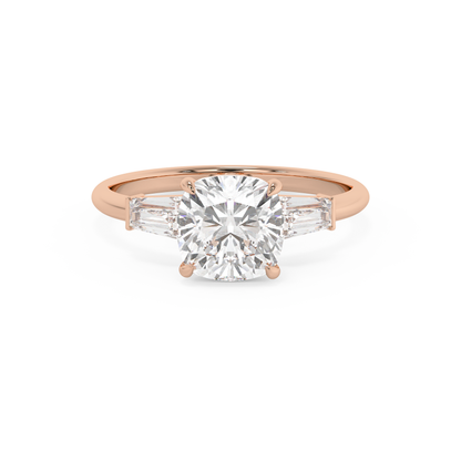 Emerald Solitaire Lab Grown Diamond Engagement Ring