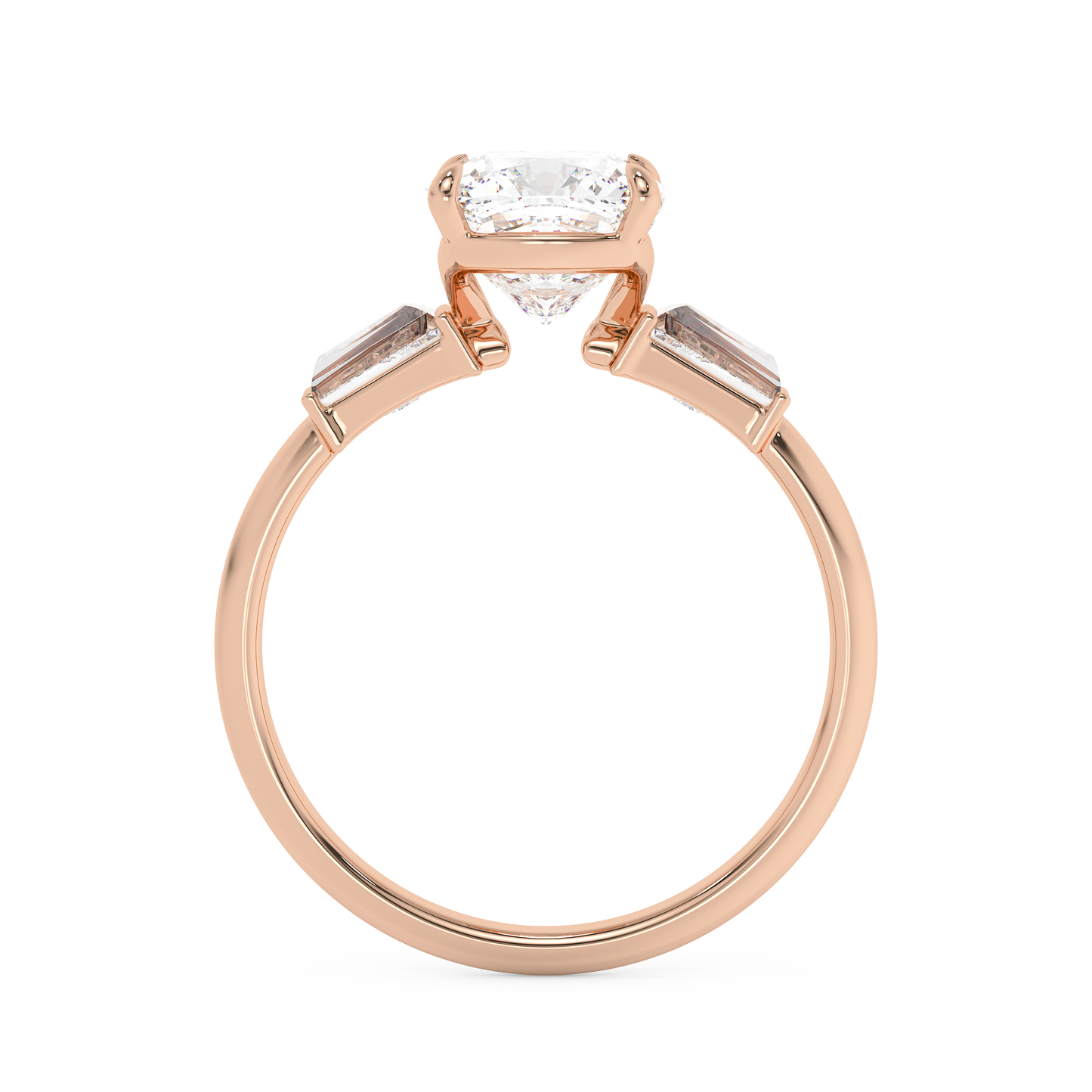 Emerald Solitaire Lab Grown Diamond Engagement Ring