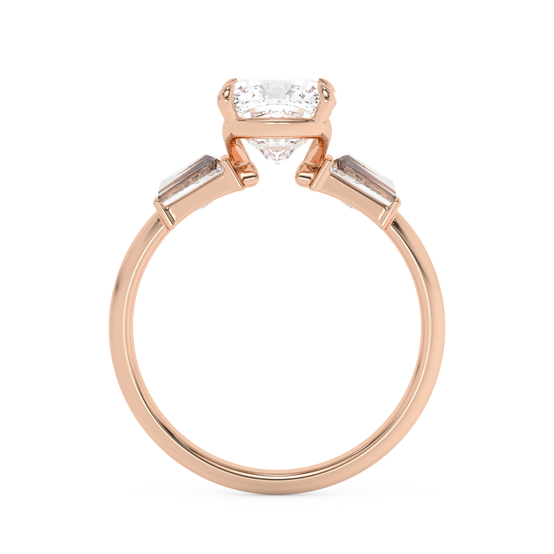 Emerald Solitaire Lab Grown Diamond Engagement Ring