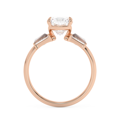 Emerald Solitaire Lab Grown Diamond Engagement Ring
