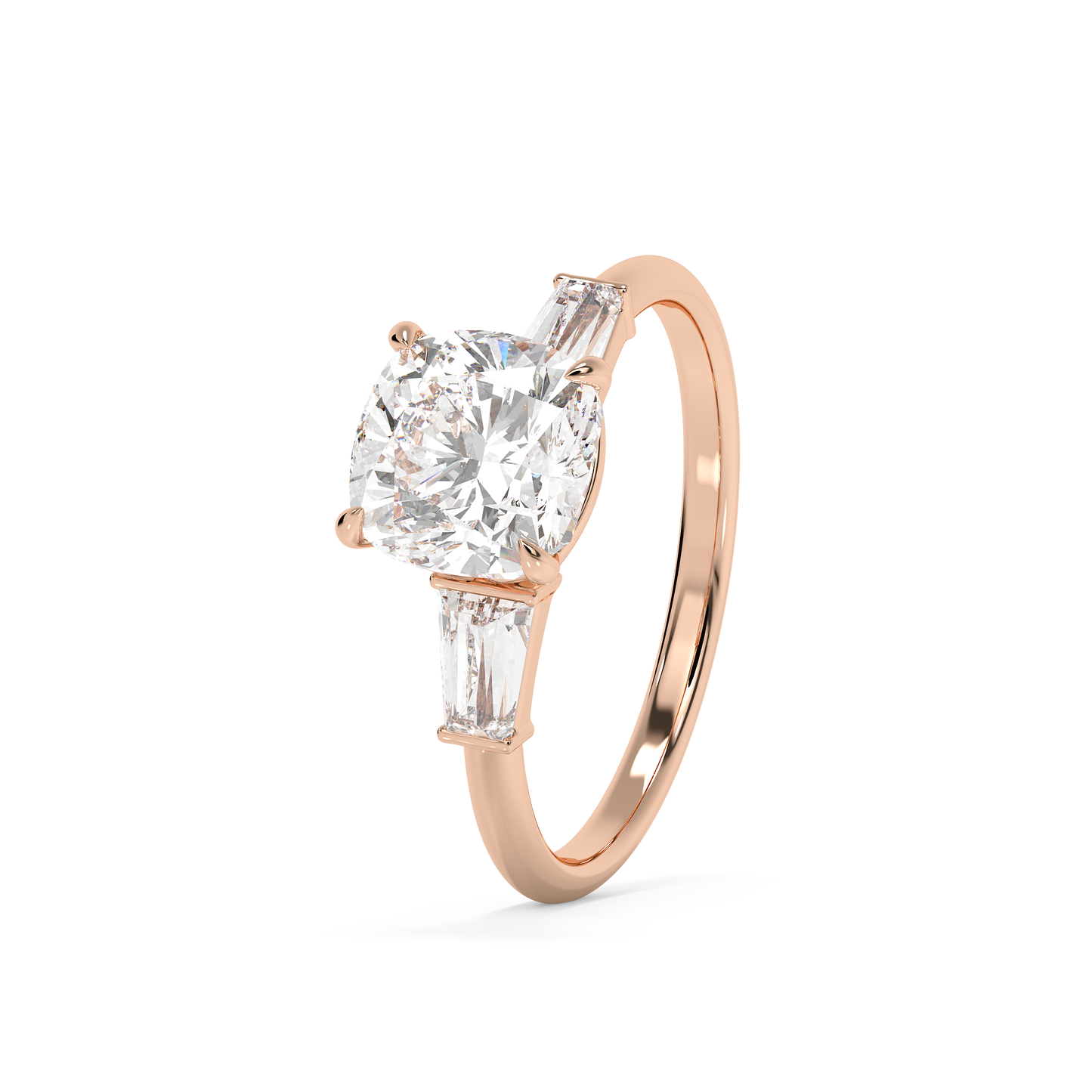 Emerald Solitaire Lab Grown Diamond Engagement Ring