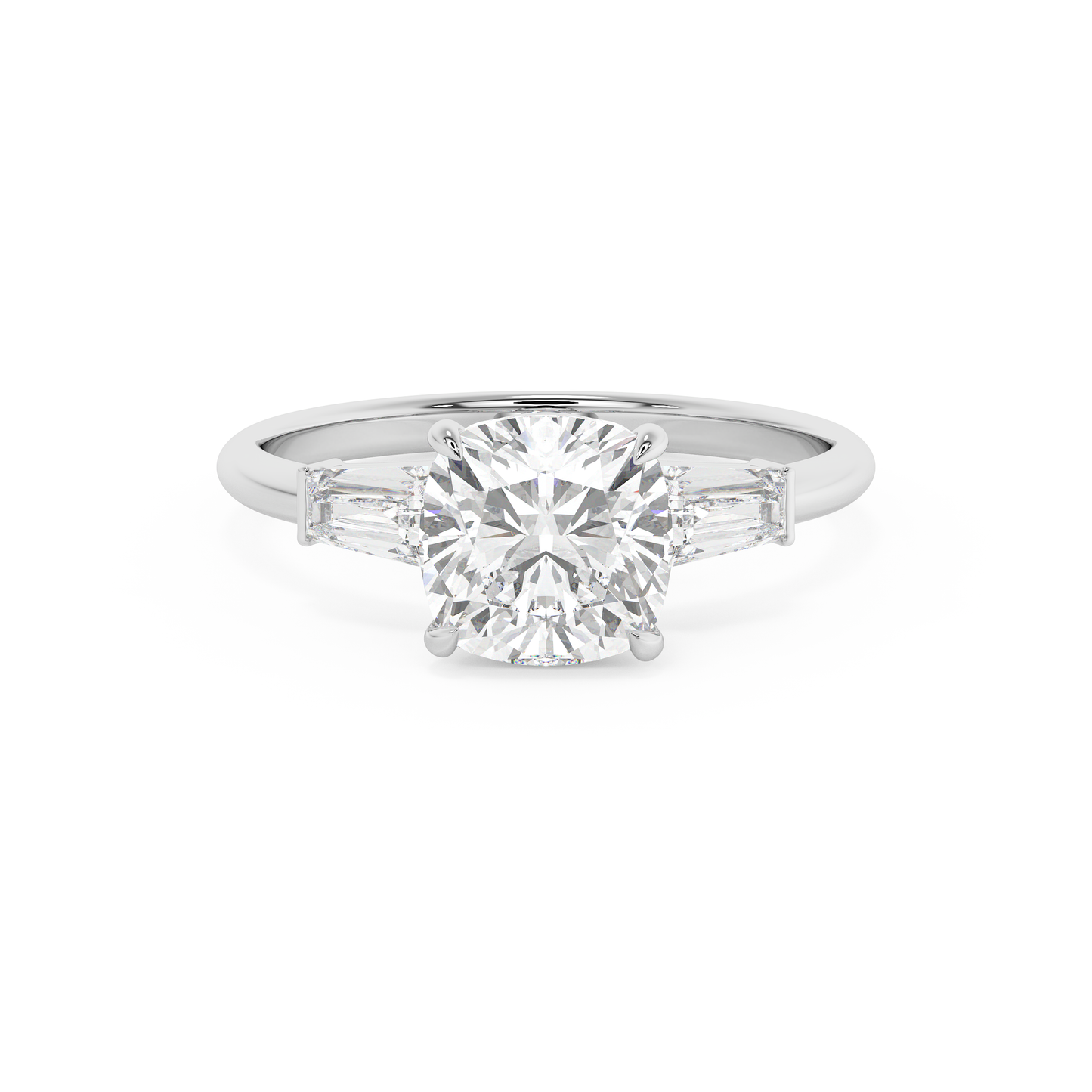Emerald Solitaire Lab Grown Diamond Engagement Ring