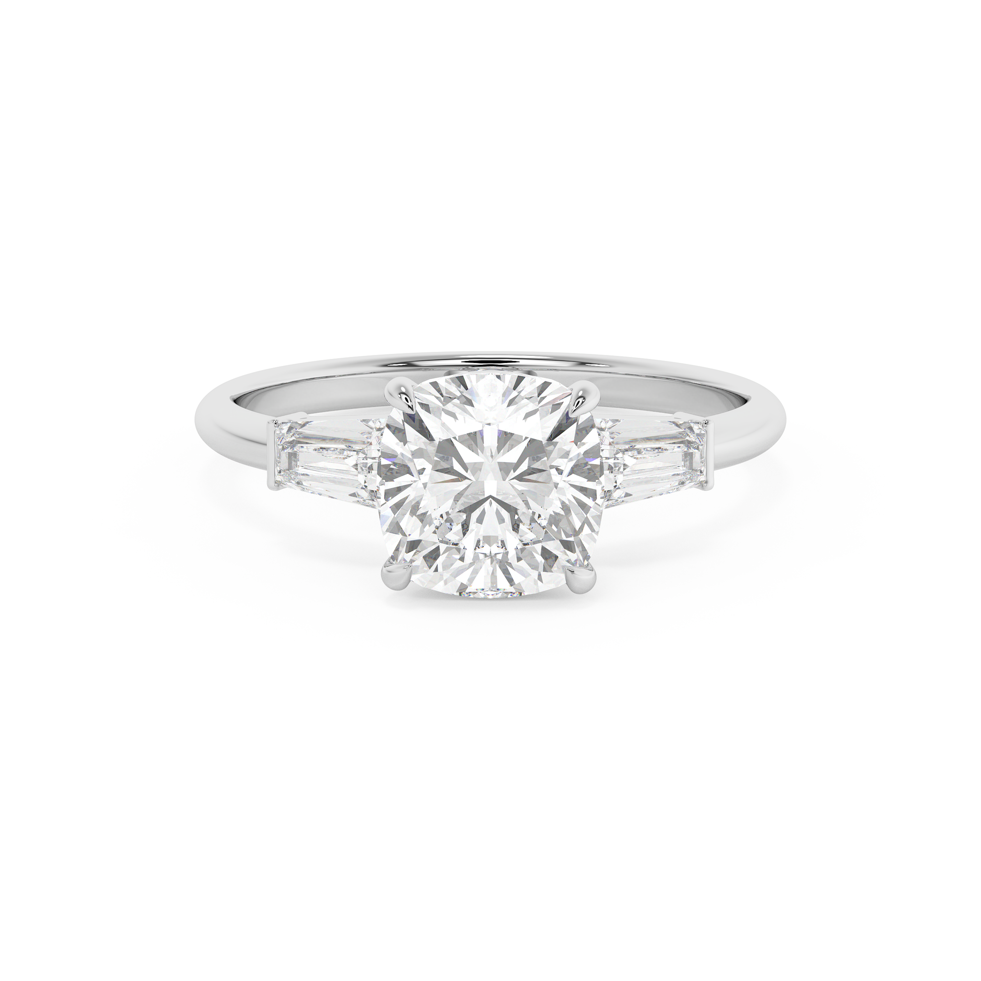 Emerald Solitaire Lab Grown Diamond Engagement Ring