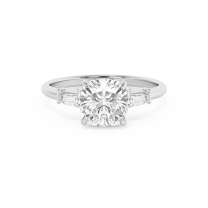 Emerald Solitaire Lab Grown Diamond Engagement Ring