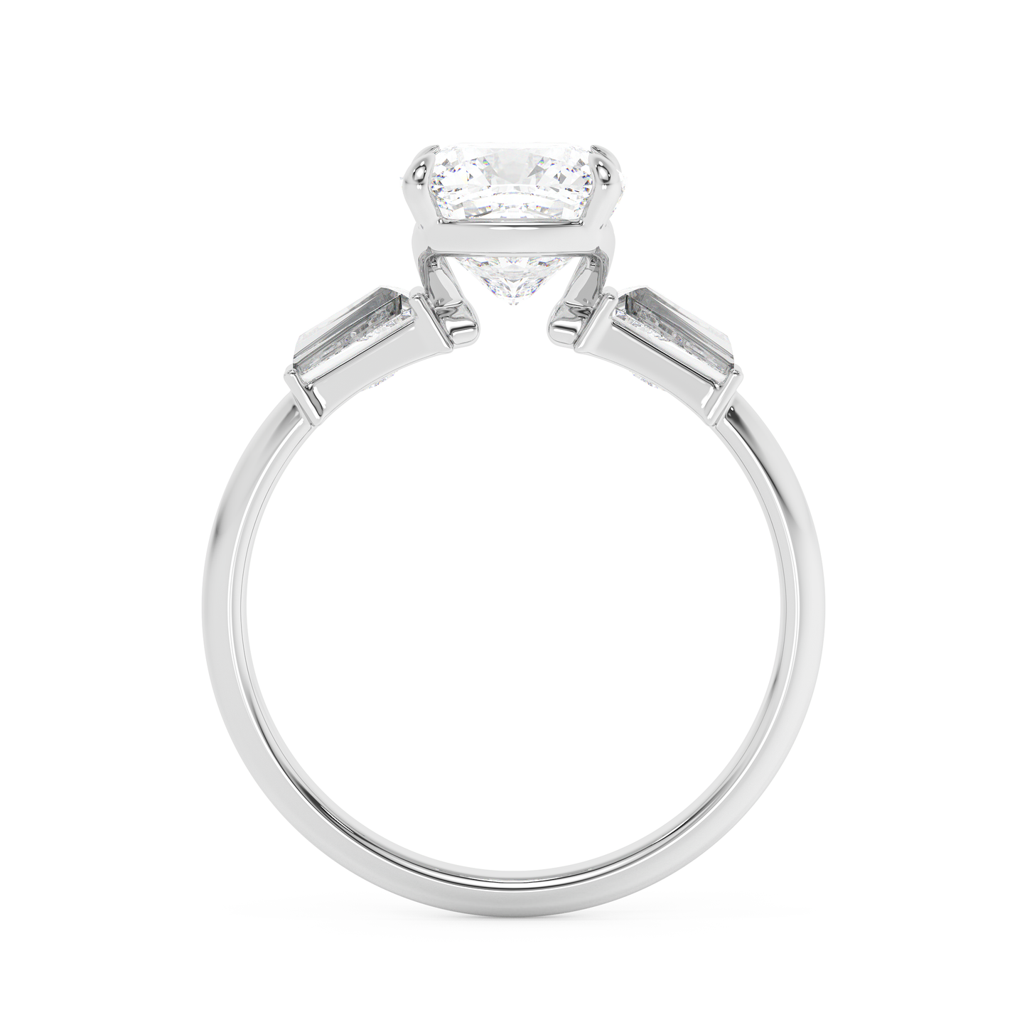 Emerald Solitaire Lab Grown Diamond Engagement Ring