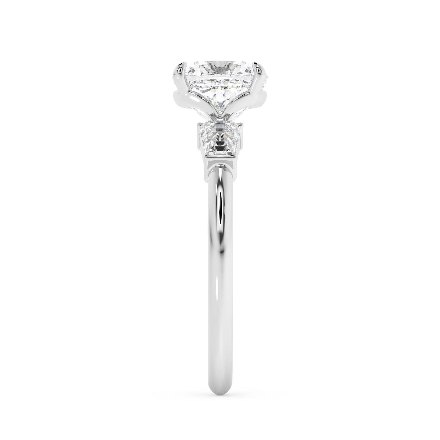 Emerald Solitaire Lab Grown Diamond Engagement Ring