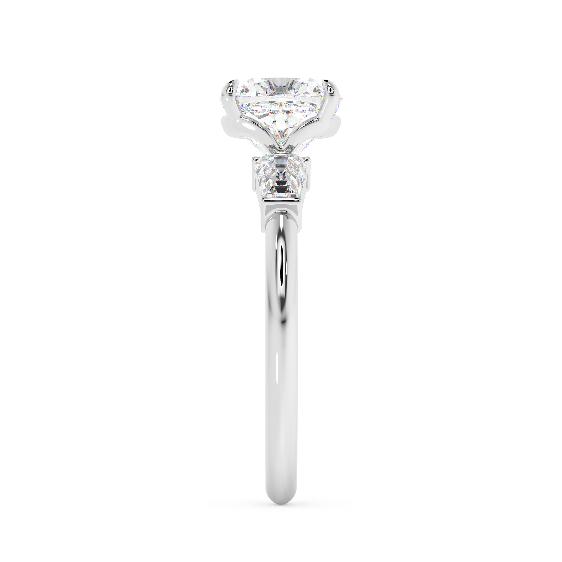 Emerald Solitaire Lab Grown Diamond Engagement Ring