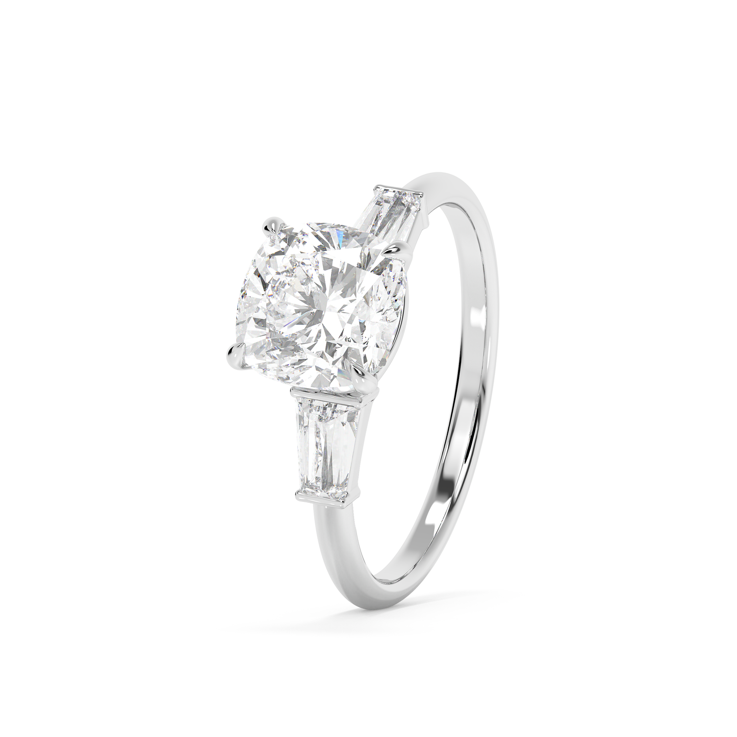 Emerald Solitaire Lab Grown Diamond Engagement Ring