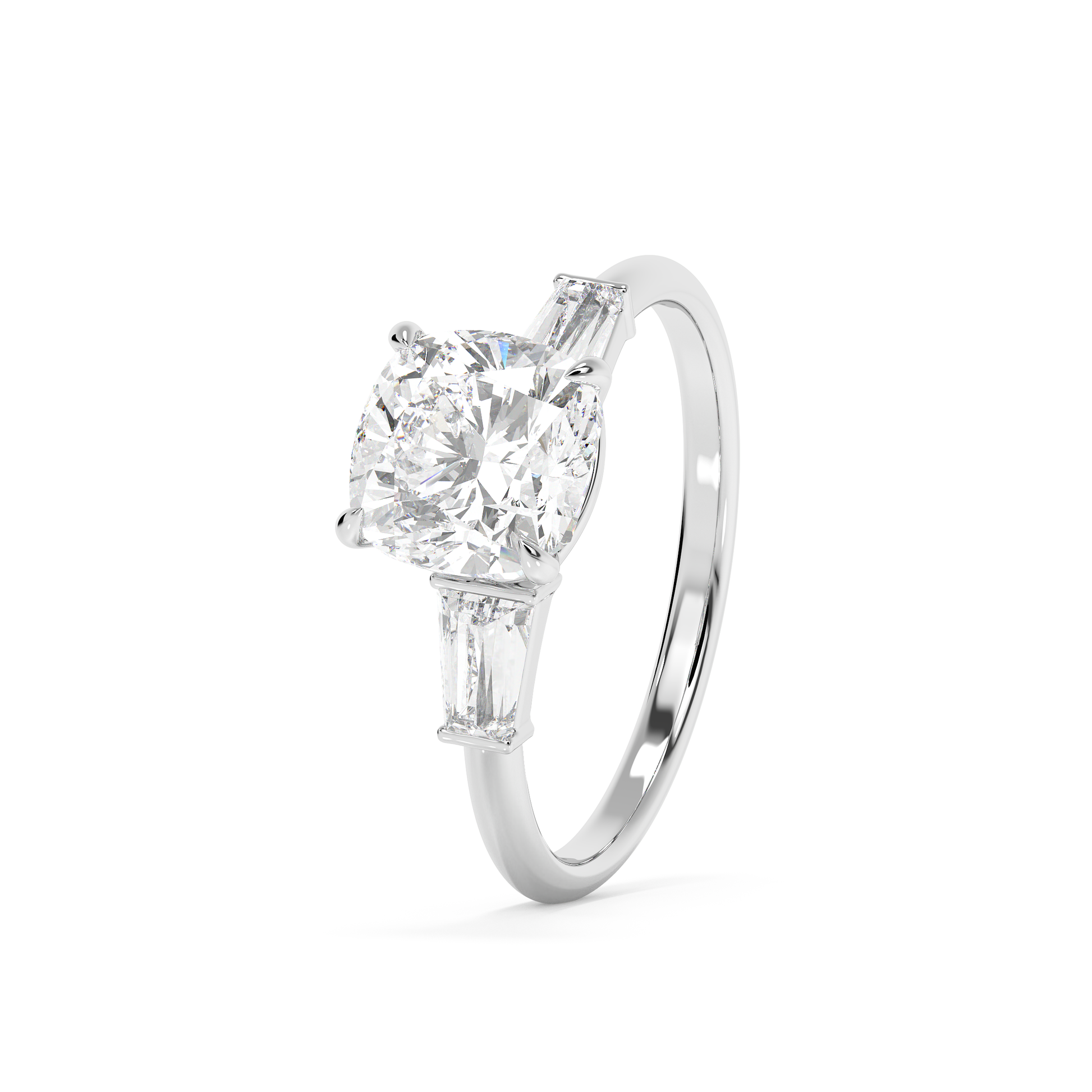 Emerald Solitaire Lab Grown Diamond Engagement Ring