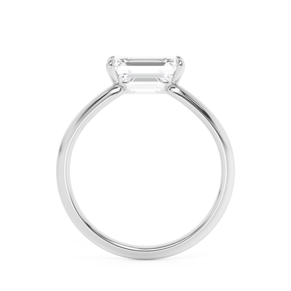 Emerald Solitaire Lab Grown Diamond Engagement Ring