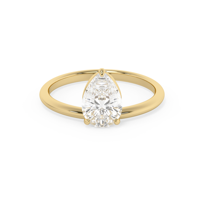 Emerald Solitaire Lab Grown Diamond Engagement Ring