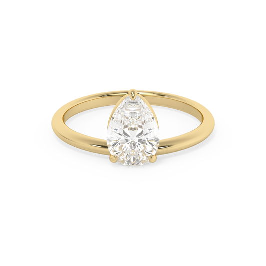 Emerald Solitaire Lab Grown Diamond Engagement Ring