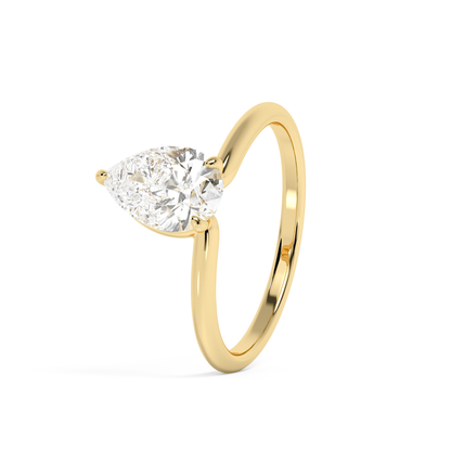 Emerald Solitaire Lab Grown Diamond Engagement Ring