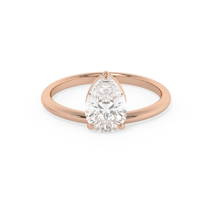 Emerald Solitaire Lab Grown Diamond Engagement Ring