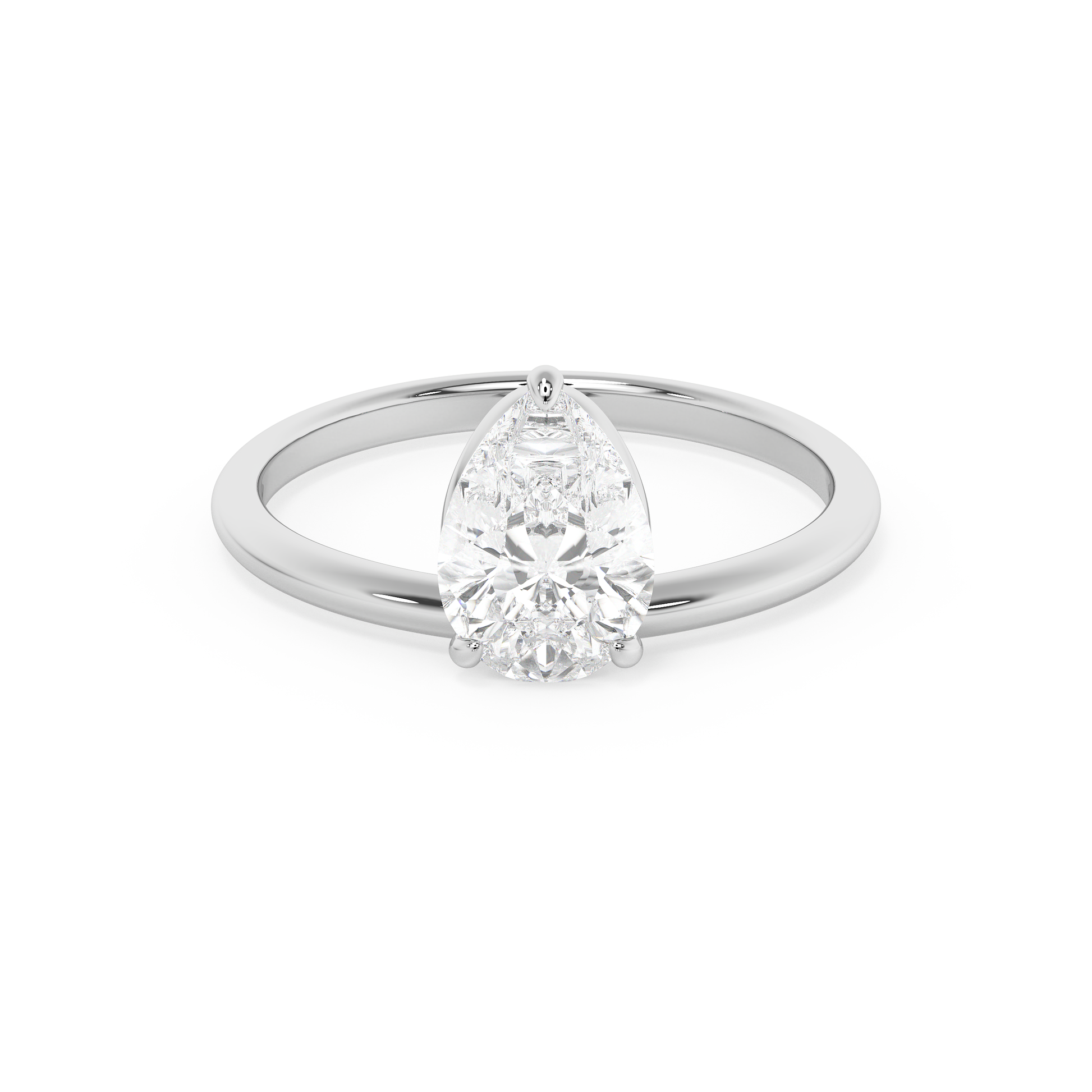 Emerald Solitaire Lab Grown Diamond Engagement Ring