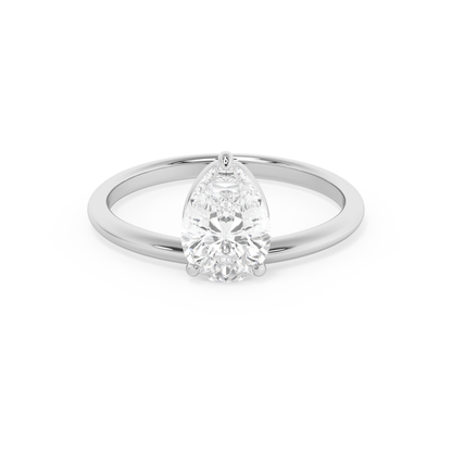 Emerald Solitaire Lab Grown Diamond Engagement Ring