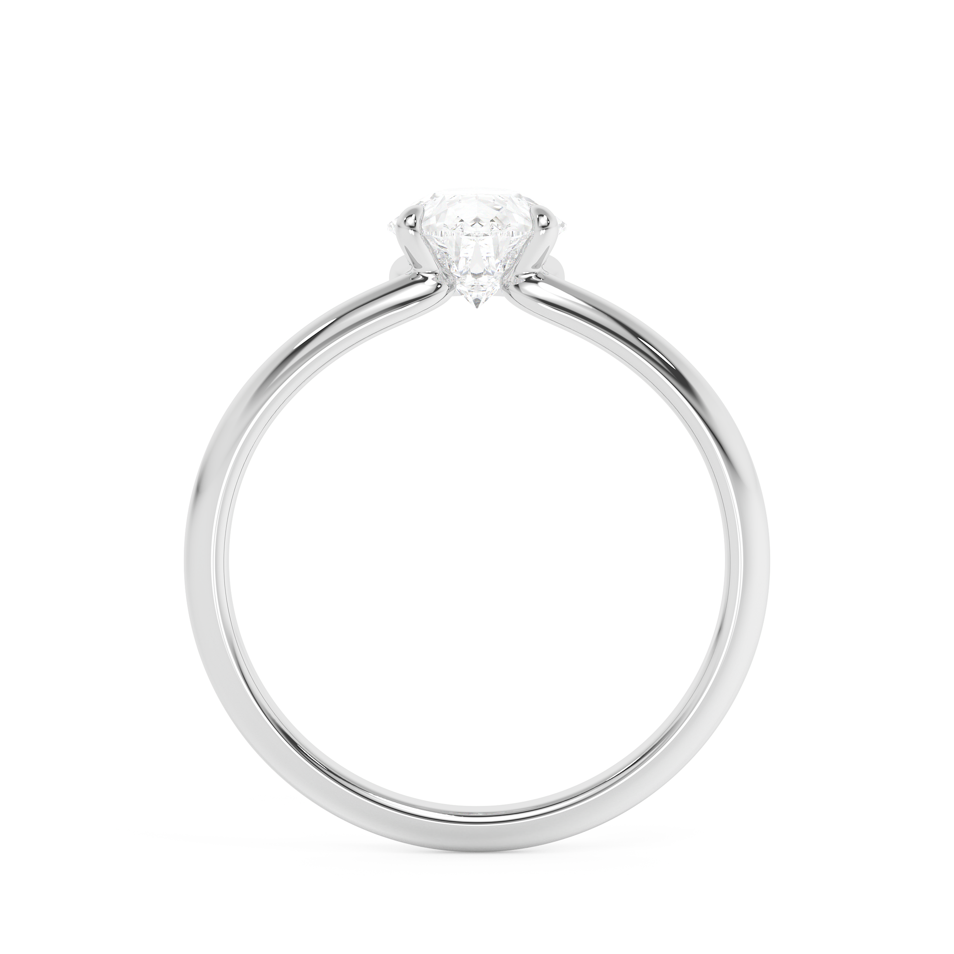 Emerald Solitaire Lab Grown Diamond Engagement Ring