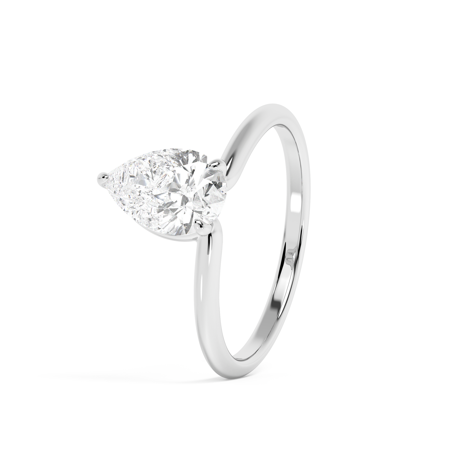 Emerald Solitaire Lab Grown Diamond Engagement Ring