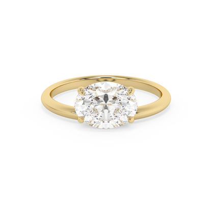 Emerald Solitaire Lab Grown Diamond Engagement Ring