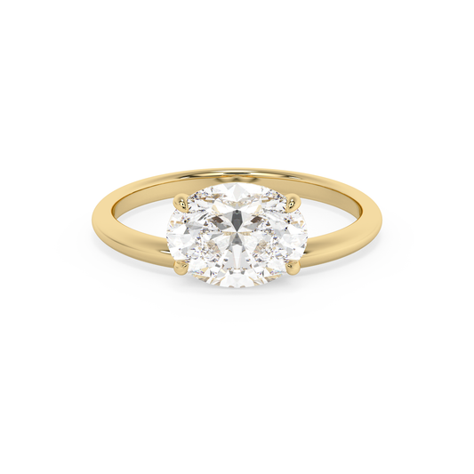 Emerald Solitaire Lab Grown Diamond Engagement Ring