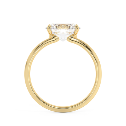 Emerald Solitaire Lab Grown Diamond Engagement Ring