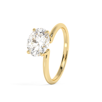 Emerald Solitaire Lab Grown Diamond Engagement Ring