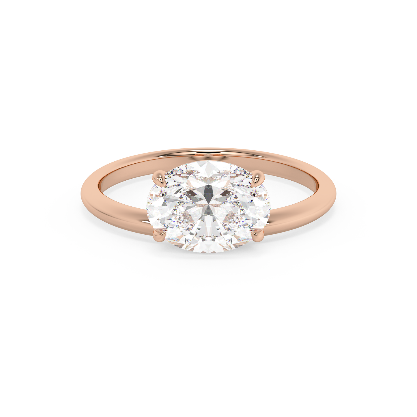 Emerald Solitaire Lab Grown Diamond Engagement Ring