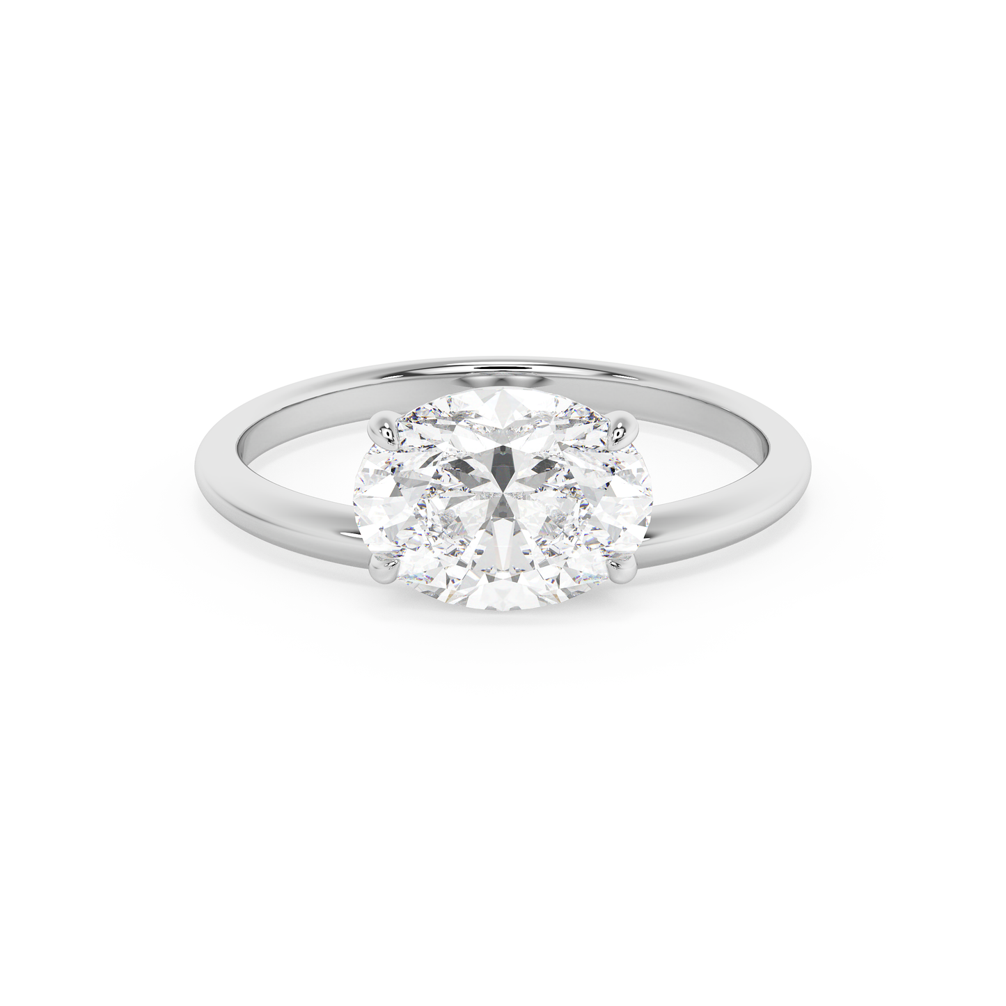 Emerald Solitaire Lab Grown Diamond Engagement Ring
