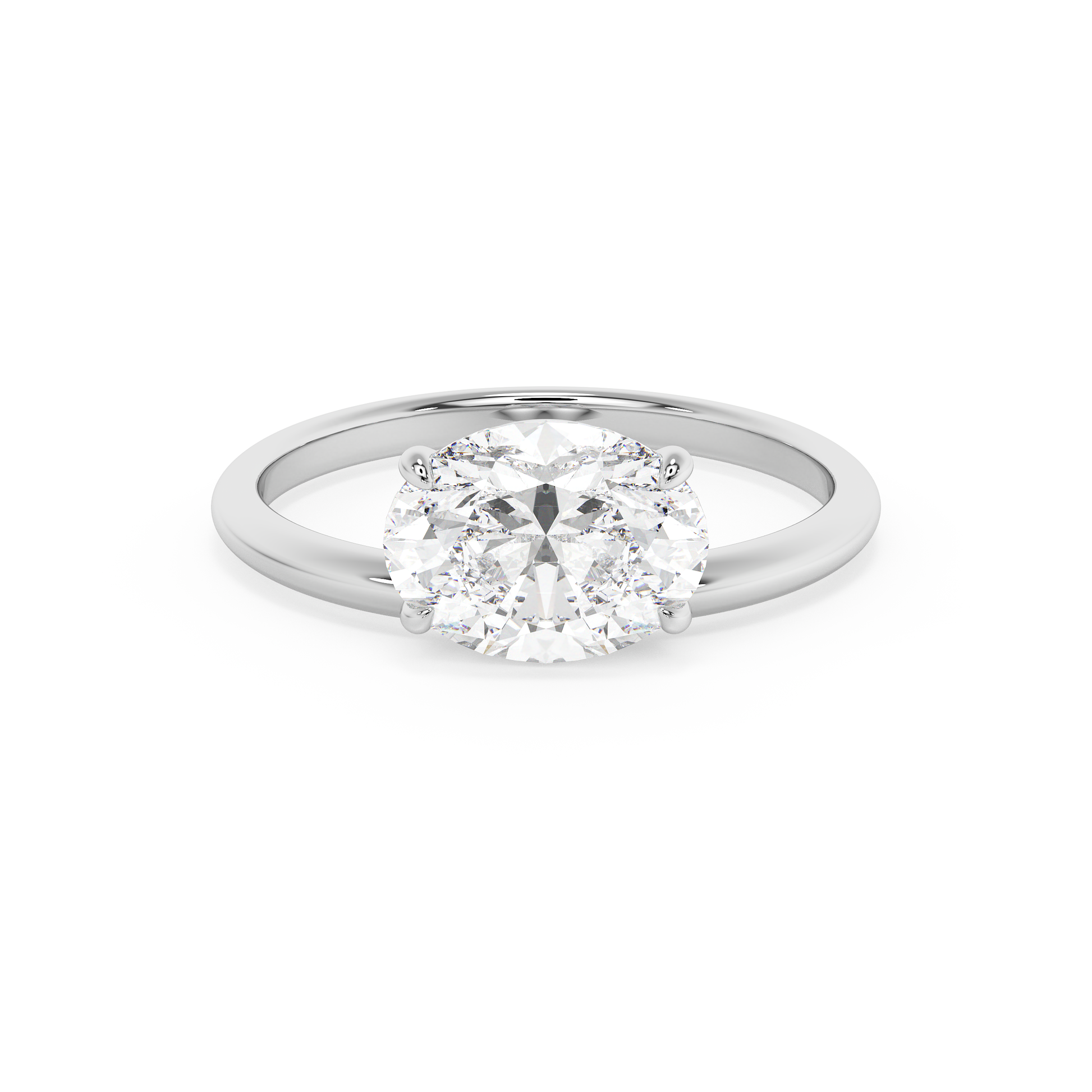Emerald Solitaire Lab Grown Diamond Engagement Ring