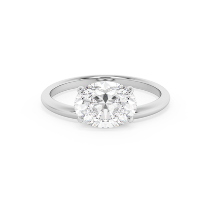 Emerald Solitaire Lab Grown Diamond Engagement Ring