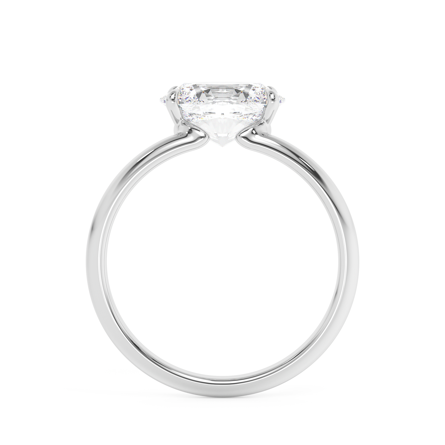 Emerald Solitaire Lab Grown Diamond Engagement Ring