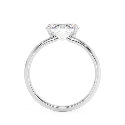Emerald Solitaire Lab Grown Diamond Engagement Ring