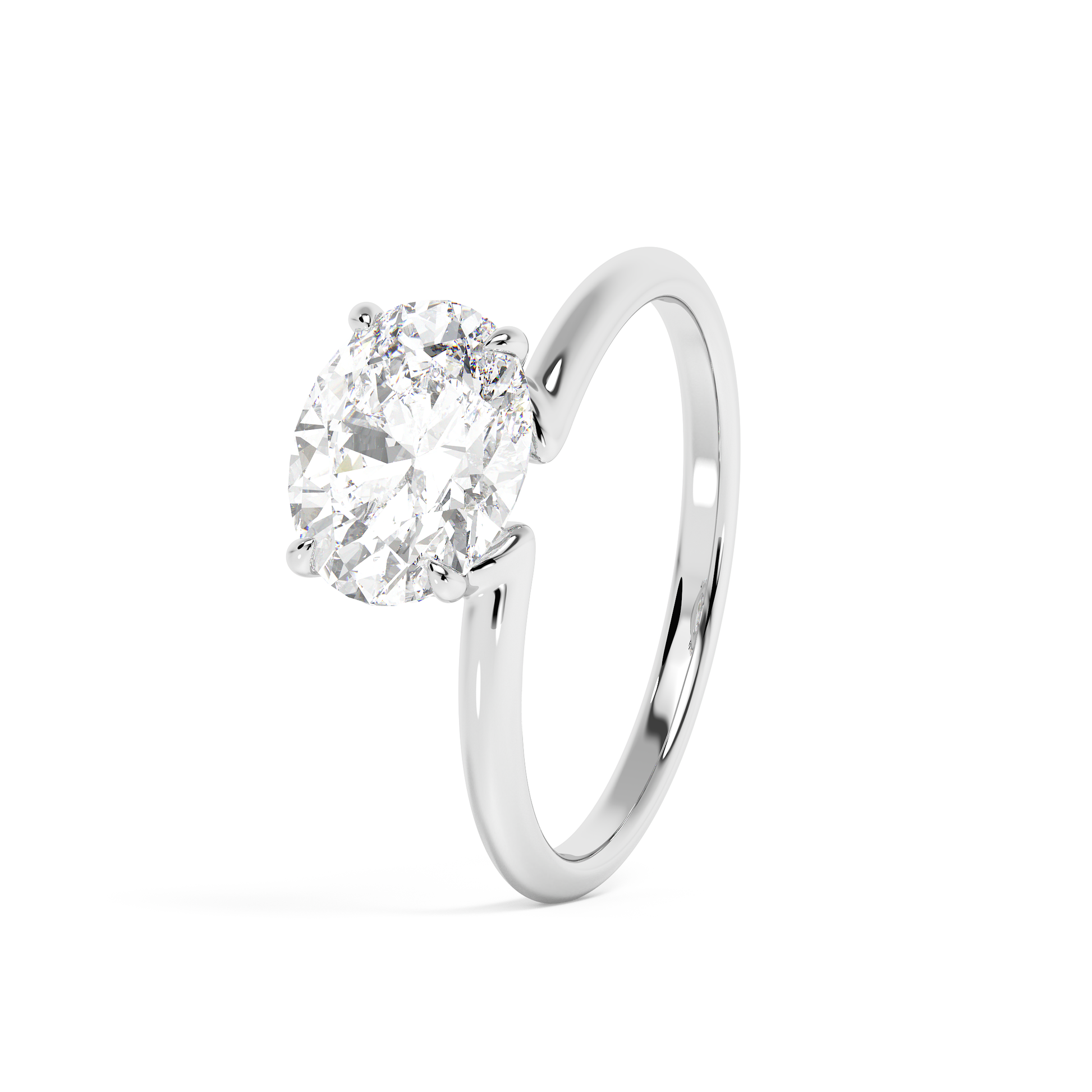 Emerald Solitaire Lab Grown Diamond Engagement Ring