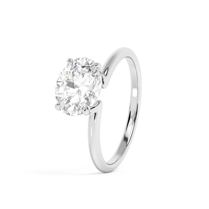 Emerald Solitaire Lab Grown Diamond Engagement Ring