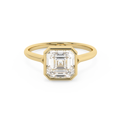 Emerald Solitaire Lab Grown Diamond Engagement Ring