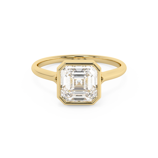Emerald Solitaire Lab Grown Diamond Engagement Ring