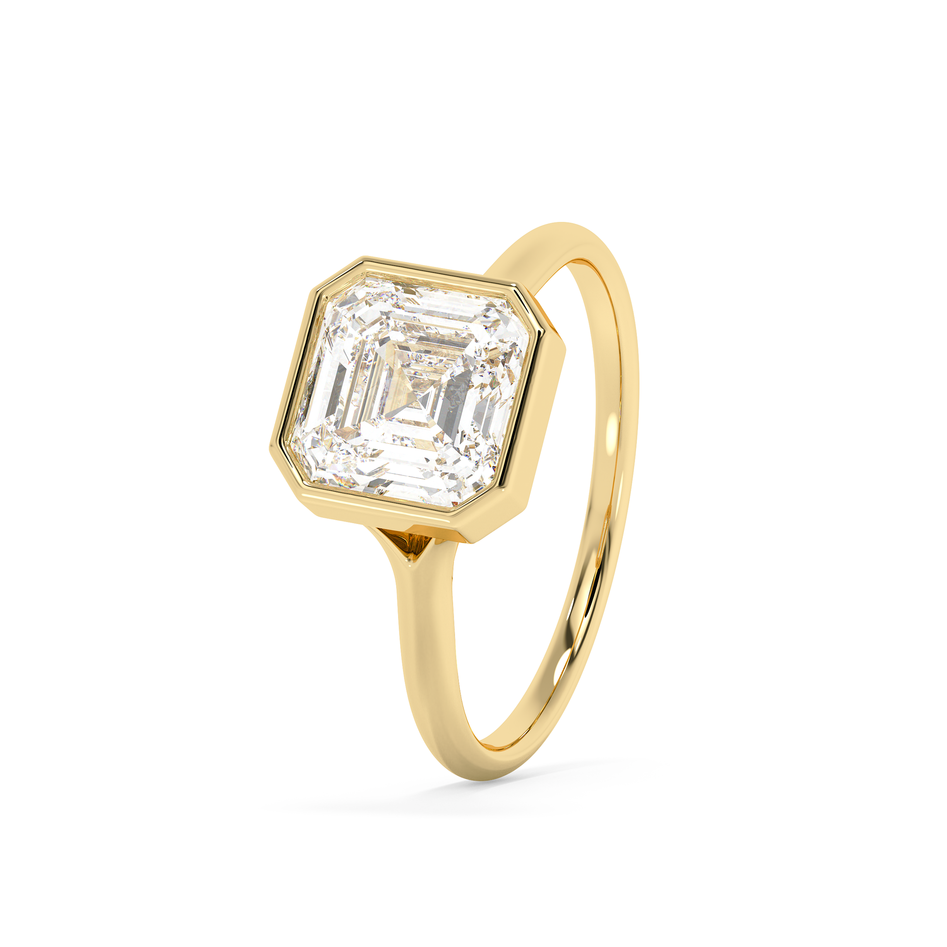 Emerald Solitaire Lab Grown Diamond Engagement Ring