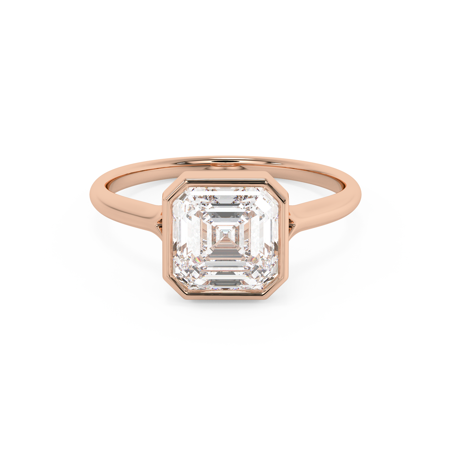 Emerald Solitaire Lab Grown Diamond Engagement Ring