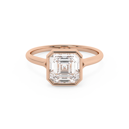 Emerald Solitaire Lab Grown Diamond Engagement Ring