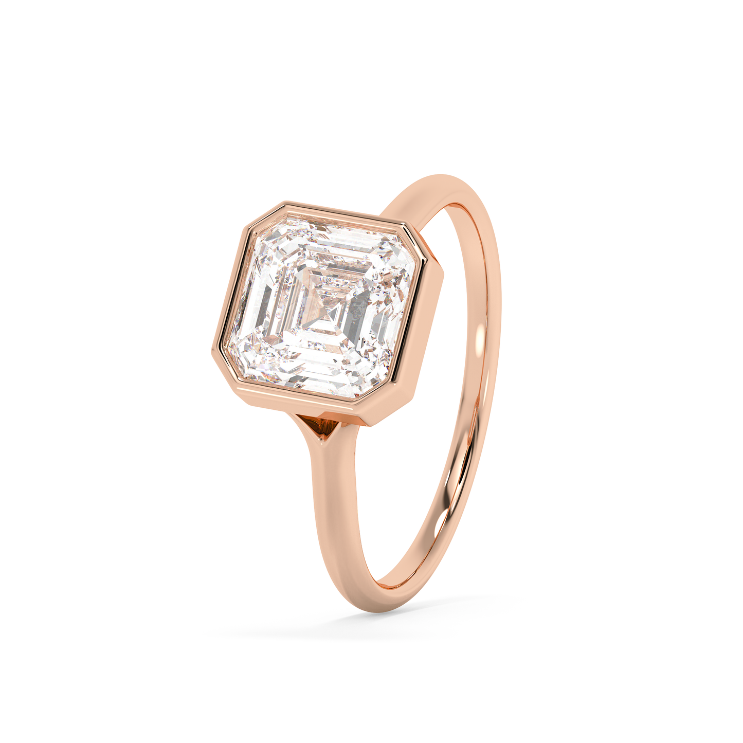 Emerald Solitaire Lab Grown Diamond Engagement Ring