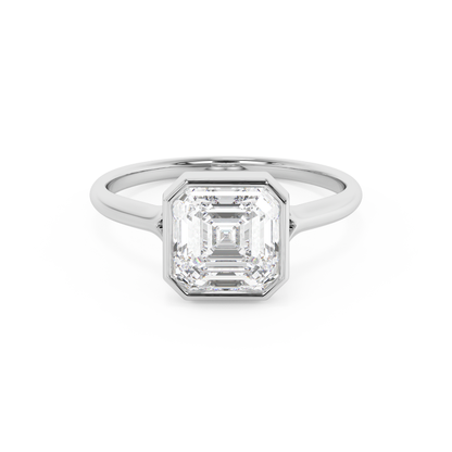 Emerald Solitaire Lab Grown Diamond Engagement Ring