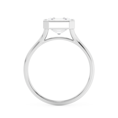 Emerald Solitaire Lab Grown Diamond Engagement Ring