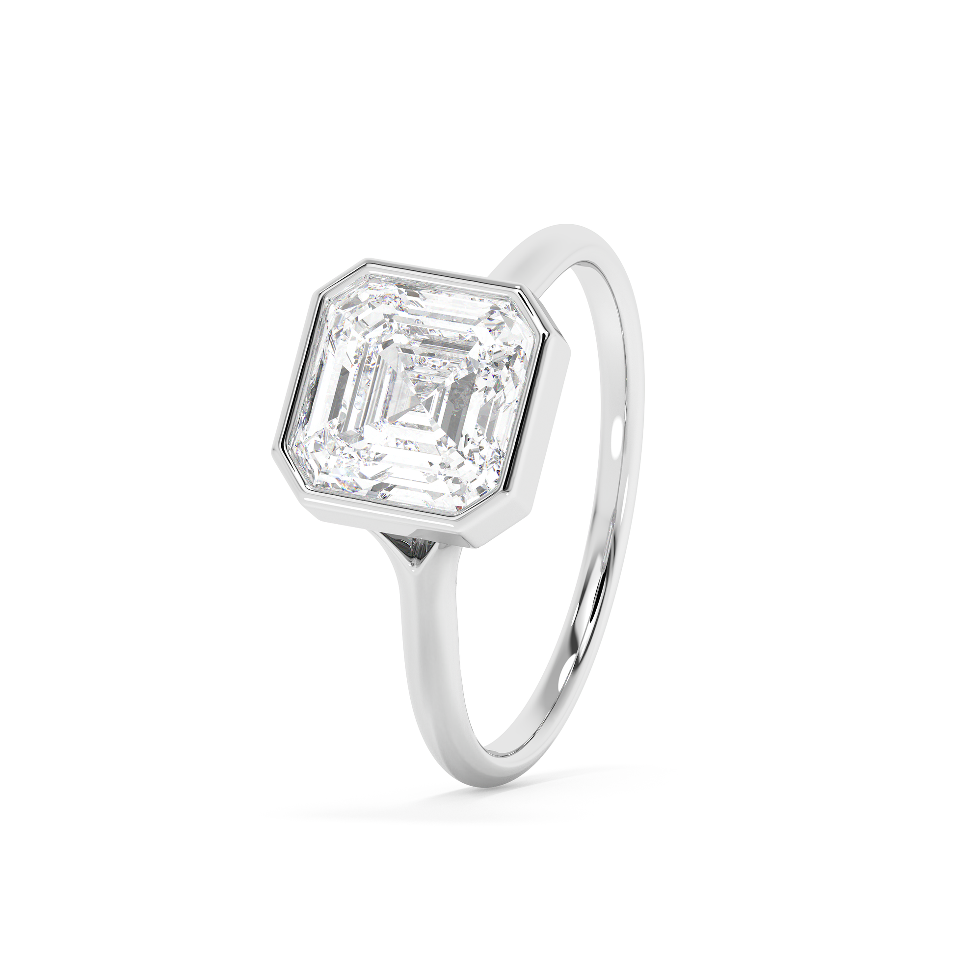 Emerald Solitaire Lab Grown Diamond Engagement Ring