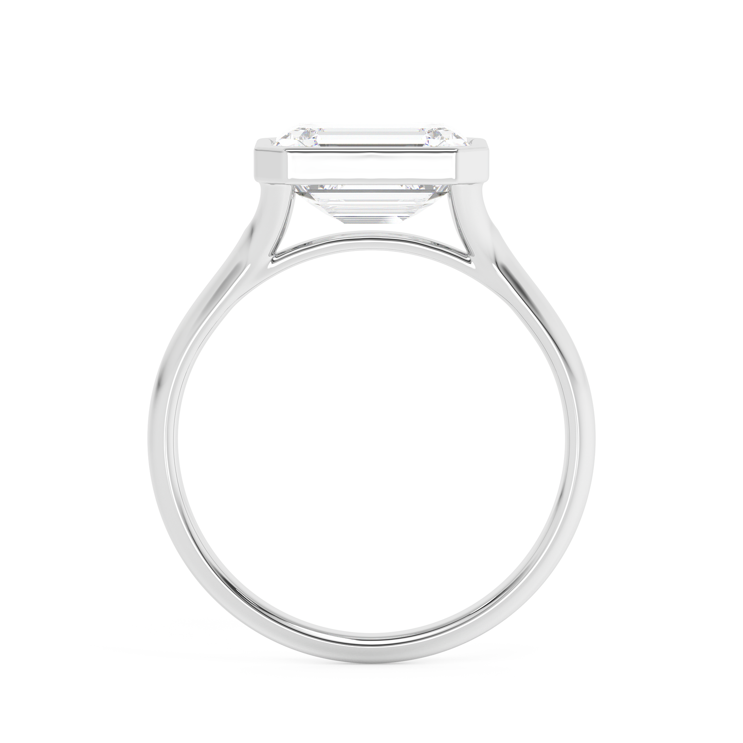 Emerald Solitaire Lab Grown Diamond Engagement Ring