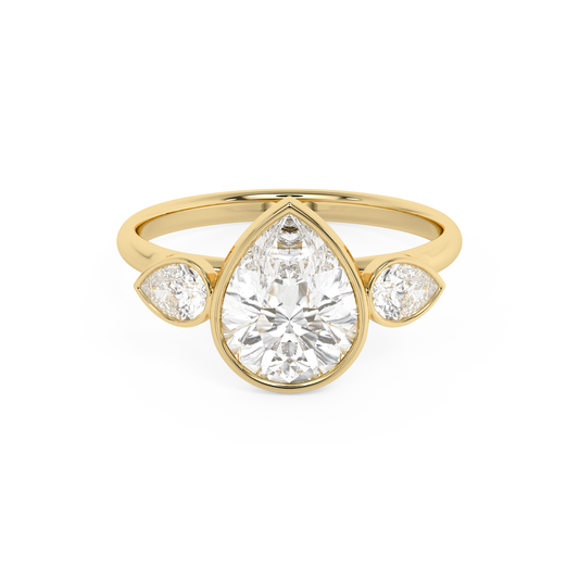 Emerald Solitaire Lab Grown Diamond Engagement Ring
