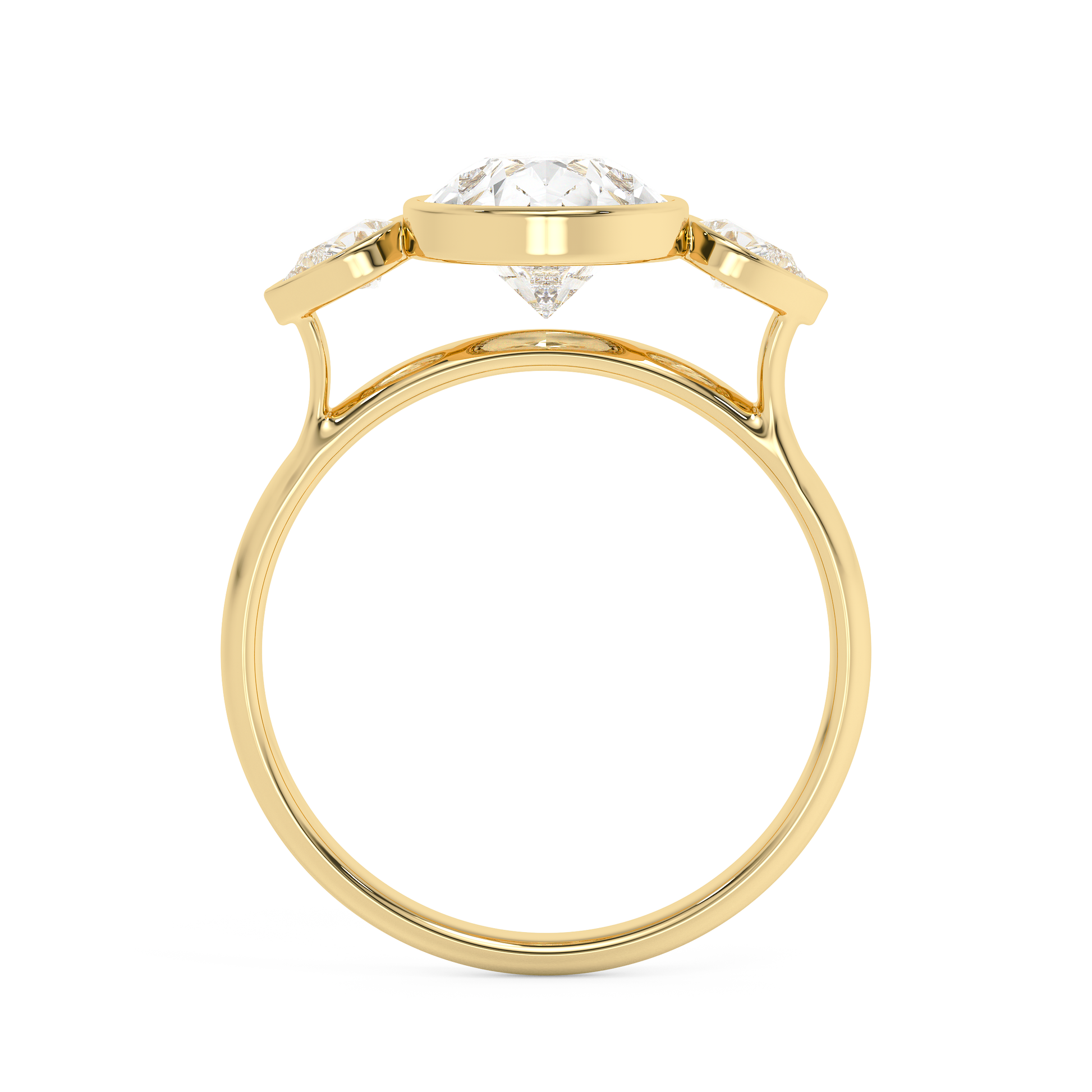 Emerald Solitaire Lab Grown Diamond Engagement Ring